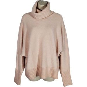 Banana Republic Size Medium/Large Pink Turtleneck Knit Wool Alpaca Sweater